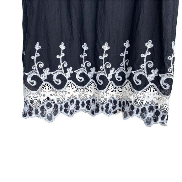 Fever Black Embroidered Ruffle off the Shoulder Dress Size Small Boho - Picture 7 of 15